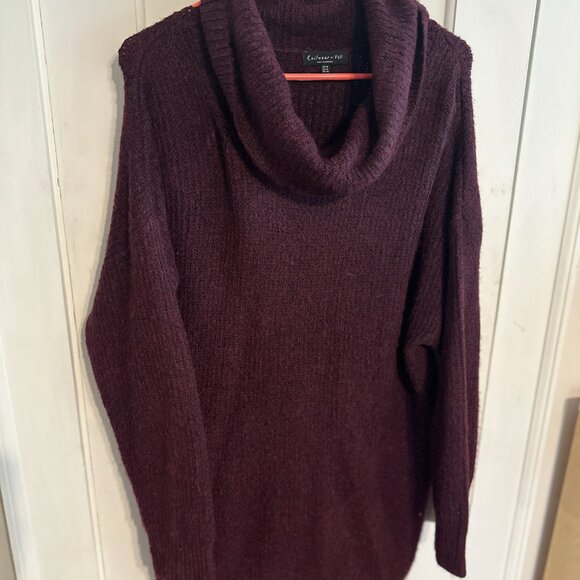 | F & F | Maroon Cowl Neck Long Sweater - Picture 2 of 9